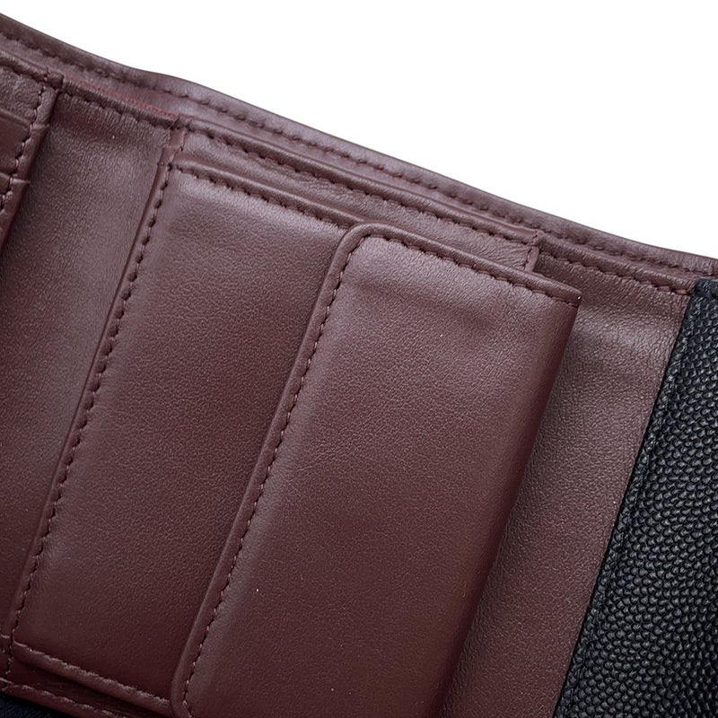 シャネル 三つ折り財布 マトラッセ ココマーク クラシック スモール フラップ ウォレット キャビアスキン AP0229 CHANEL 黒