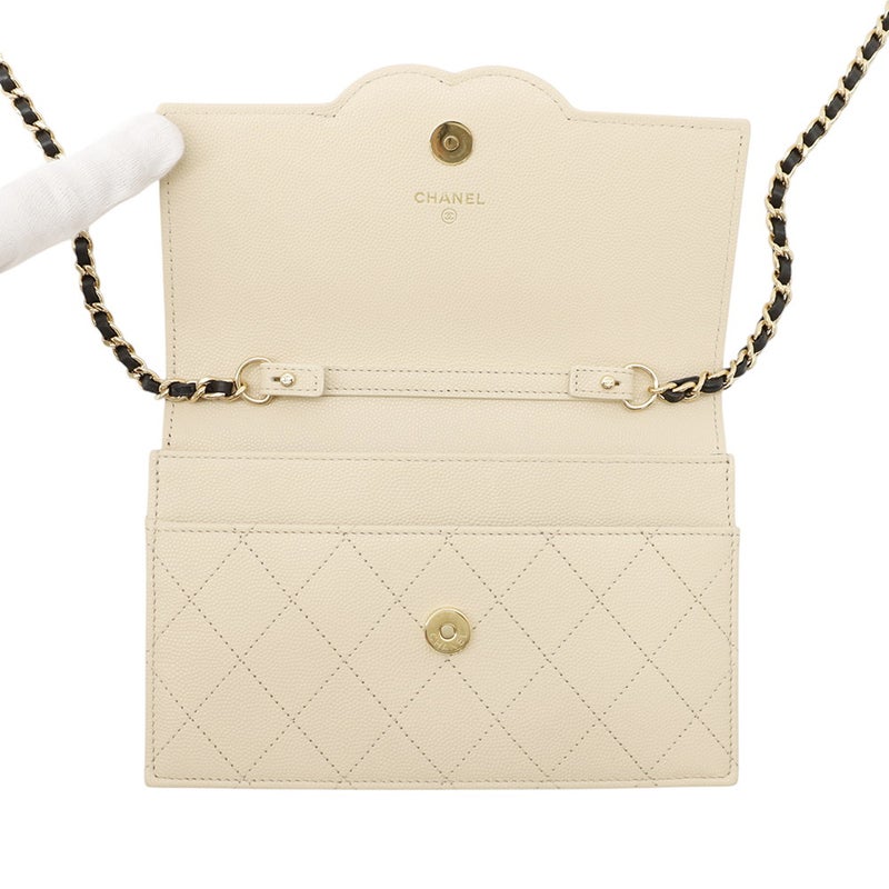 シャネル チェーンウォレット ココマーク キャビアスキン AP5455 CHANEL 財布 黒