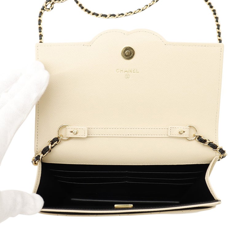 シャネル チェーンウォレット ココマーク キャビアスキン AP5455 CHANEL 財布 黒