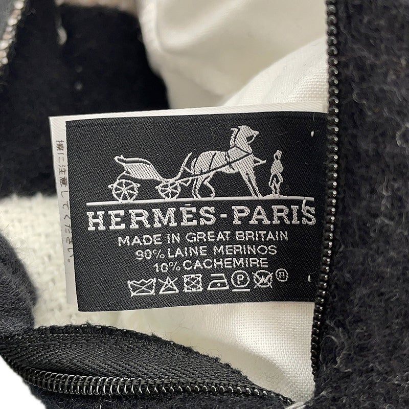 エルメス クッション アヴァロンIII PM ウール カシミヤ HERMES インテリア 黒