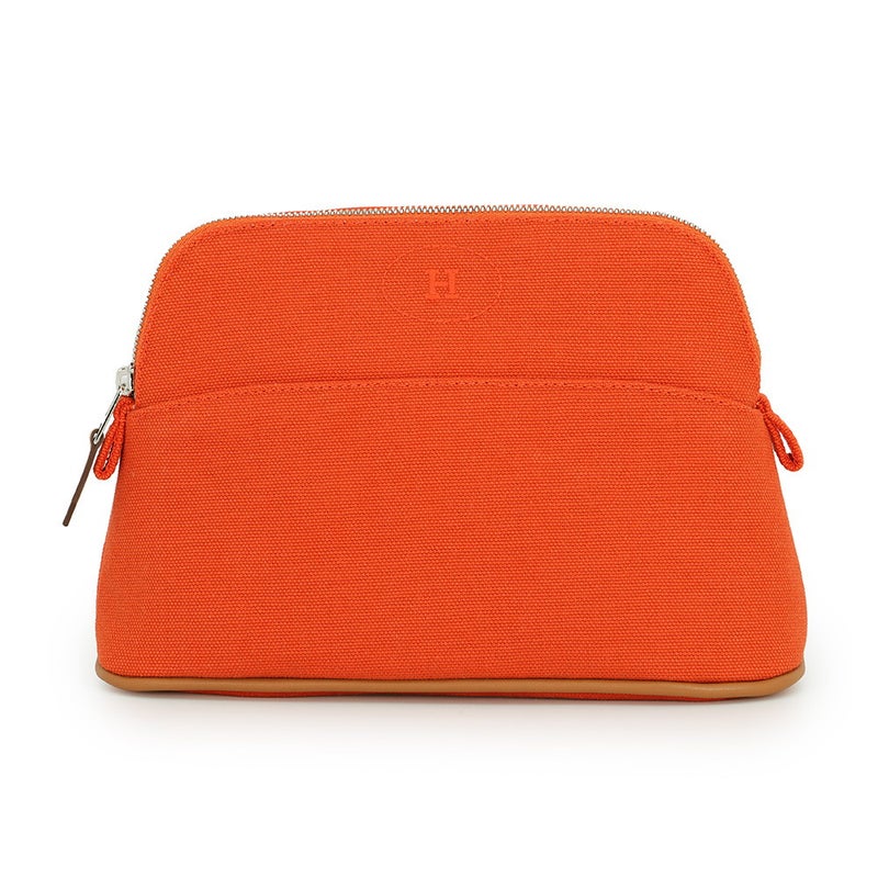エルメス ポーチ ボリードポーチ ミニ オランジュ・フー/シルバー金具 キャンバス HERMES 小物入れ