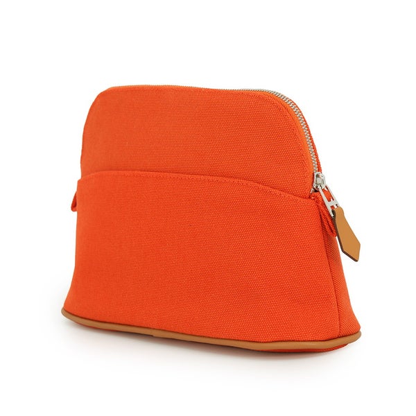 エルメス ポーチ ボリードポーチ ミニ オランジュ・フー/シルバー金具 キャンバス HERMES 小物入れ