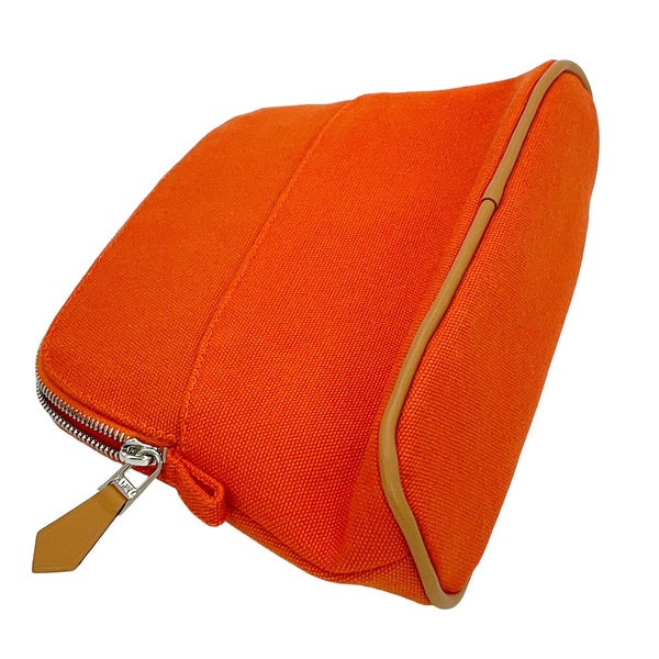 エルメス ポーチ ボリードポーチ ミニ オランジュ・フー/シルバー金具 キャンバス HERMES 小物入れ