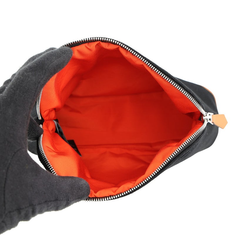 エルメス ポーチ ボリードポーチ ミニ ブラック/シルバー金具 キャンバス HERMES 小物入れ 黒
