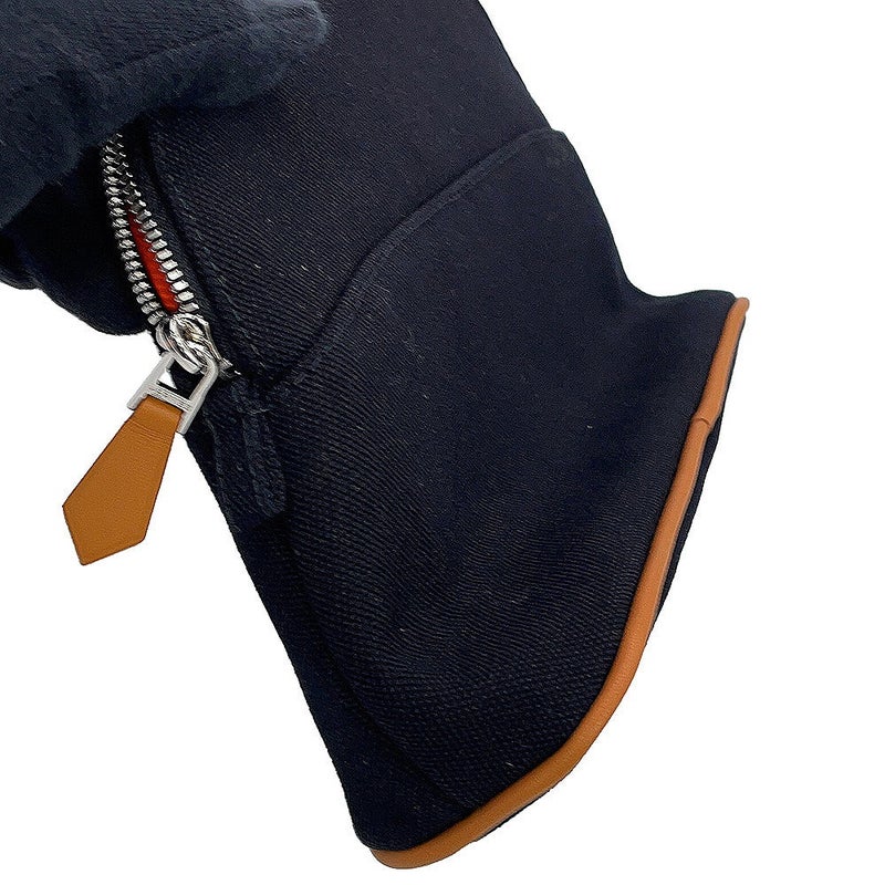 エルメス ポーチ ボリードポーチ ミニ ブラック/シルバー金具 キャンバス HERMES 小物入れ 黒