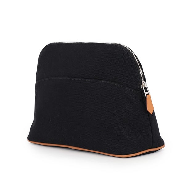 エルメス ポーチ ボリードポーチMM ブラック/シルバー金具 キャンバス HERMES 化粧ポーチ 小物入れ 黒