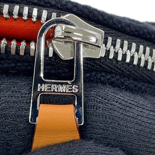 エルメス ポーチ ボリードポーチMM ブラック/シルバー金具 キャンバス HERMES 化粧ポーチ 小物入れ 黒
