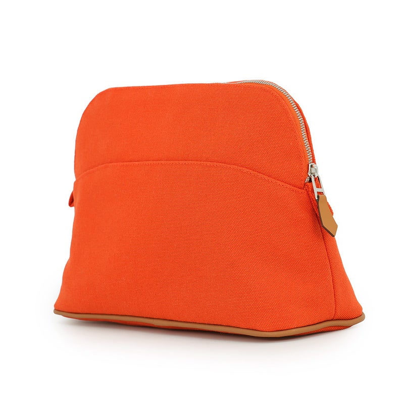 エルメス ポーチ ボリードポーチMM オランジュ・フー/シルバー金具 キャンバス HERMES 化粧ポーチ 小物入れ