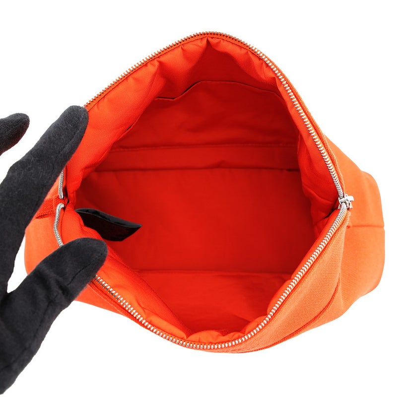 エルメス ポーチ ボリードポーチMM オランジュ・フー/シルバー金具 キャンバス HERMES 化粧ポーチ 小物入れ