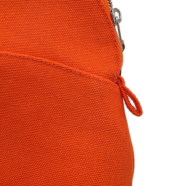 エルメス ポーチ ボリードポーチMM オランジュ・フー/シルバー金具 キャンバス HERMES 化粧ポーチ 小物入れ