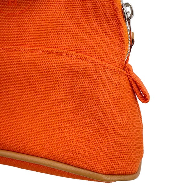 エルメス ポーチ ボリードポーチ ミニミニ オランジュ・フー/シルバー金具 コットン HERMES 小物入れ
