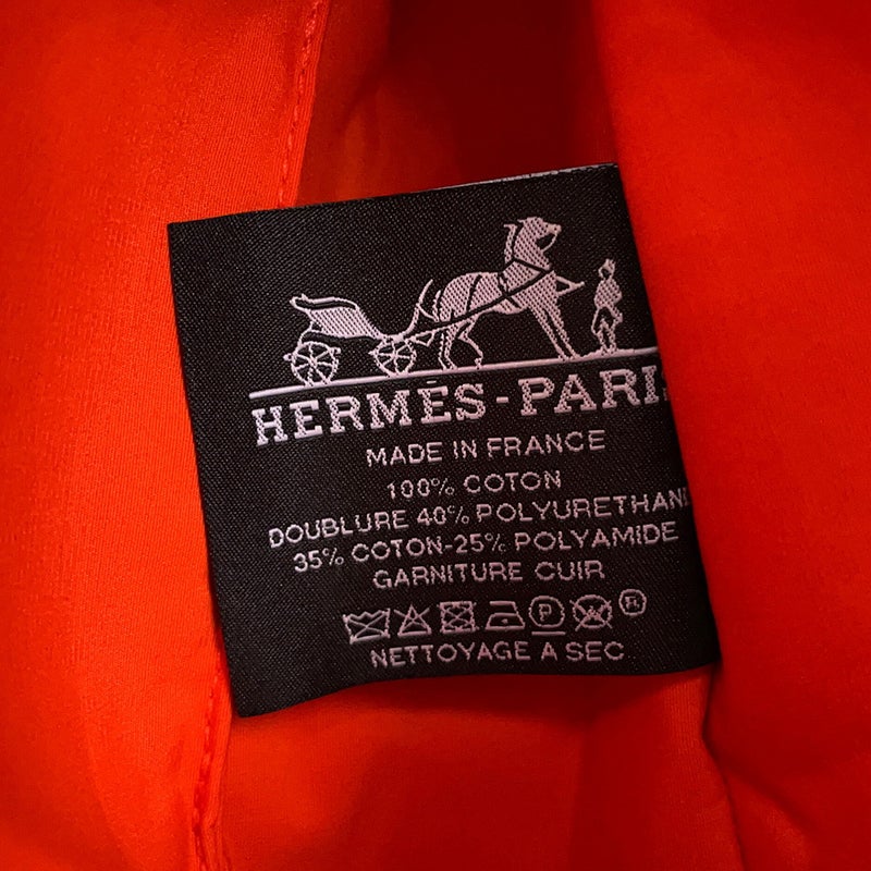 エルメス ポーチ ボリードポーチ ミニミニ オランジュ・フー/シルバー金具 コットン HERMES 小物入れ