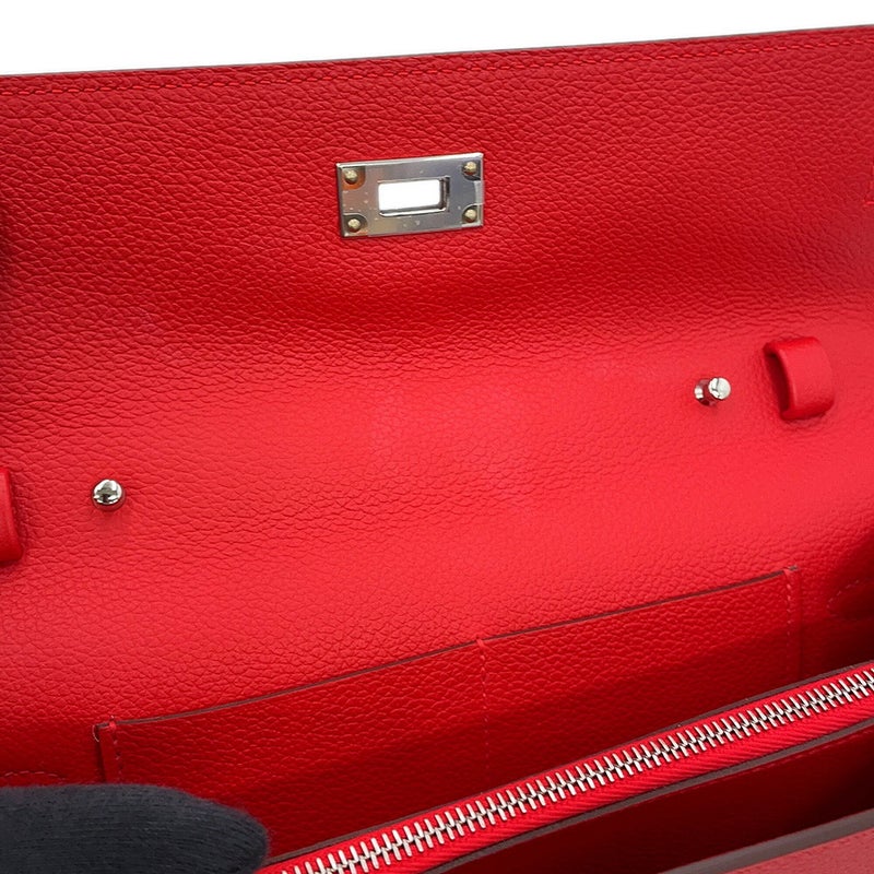 エルメス ケリーウォレット ロング トゥーゴー ルージュラデュー/シルバー金具 エバーカラー K刻印 財布