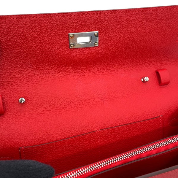 エルメス ケリーウォレット ロング トゥーゴー ルージュラデュー/シルバー金具 エバーカラー K刻印 財布