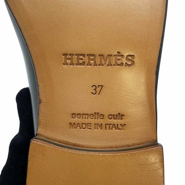 エルメス モカシン ケネディ レザー レディースサイズ37 HERMES 靴 黒