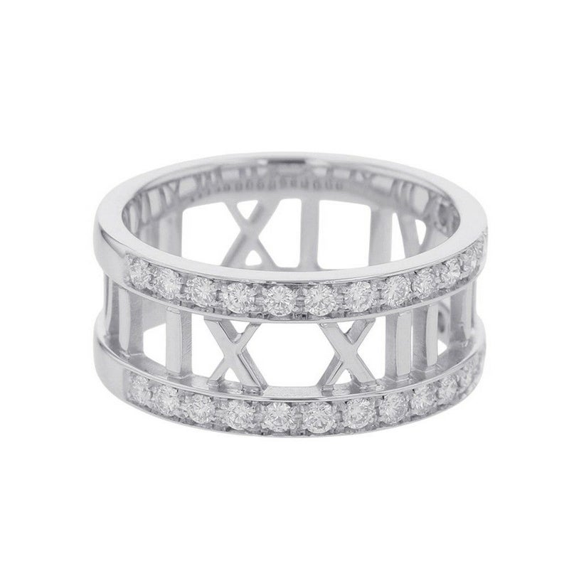 ティファニー リング アトラス オープンリング ダイヤモンド K18WG リングサイズ約16号  Tiffany&Co. 指輪