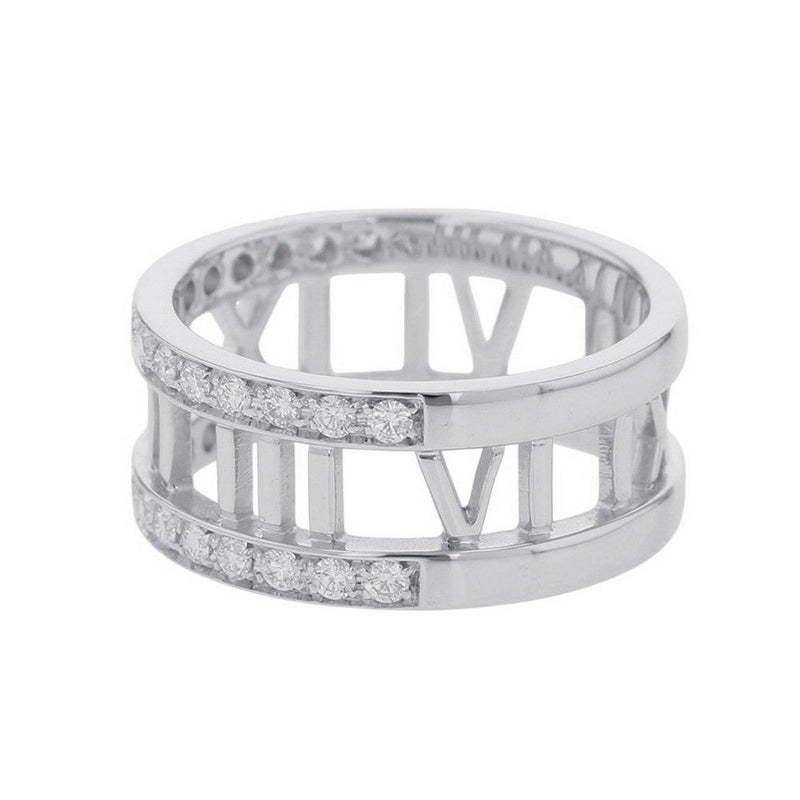 ティファニー リング アトラス オープンリング ダイヤモンド K18WG リングサイズ約16号  Tiffany&Co. 指輪