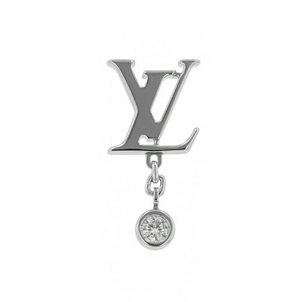 ルイヴィトン ピアス イディール ブロッサム LV ダイヤモンド1P 約0.03ct K18WG Q96544 LOUIS VUITTON 単品 片耳用