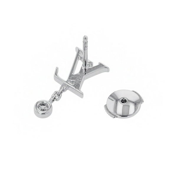 ルイヴィトン ピアス イディール ブロッサム LV ダイヤモンド1P 約0.03ct K18WG Q96544 LOUIS VUITTON 単品 片耳用