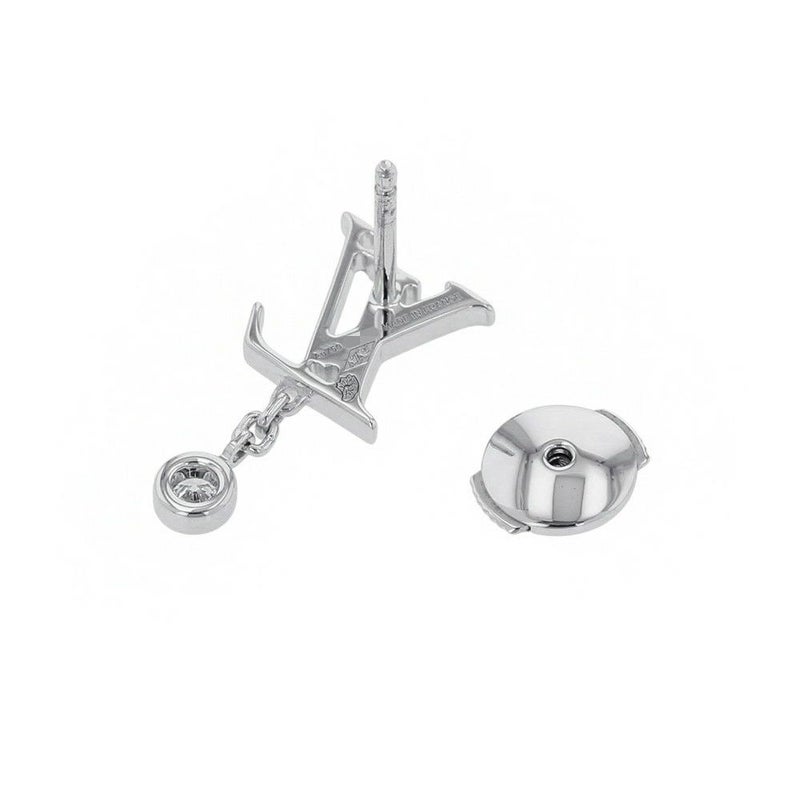 ルイヴィトン ピアス イディール ブロッサム LV ダイヤモンド1P 約0.03ct K18WG Q96544 LOUIS VUITTON 単品 片耳用