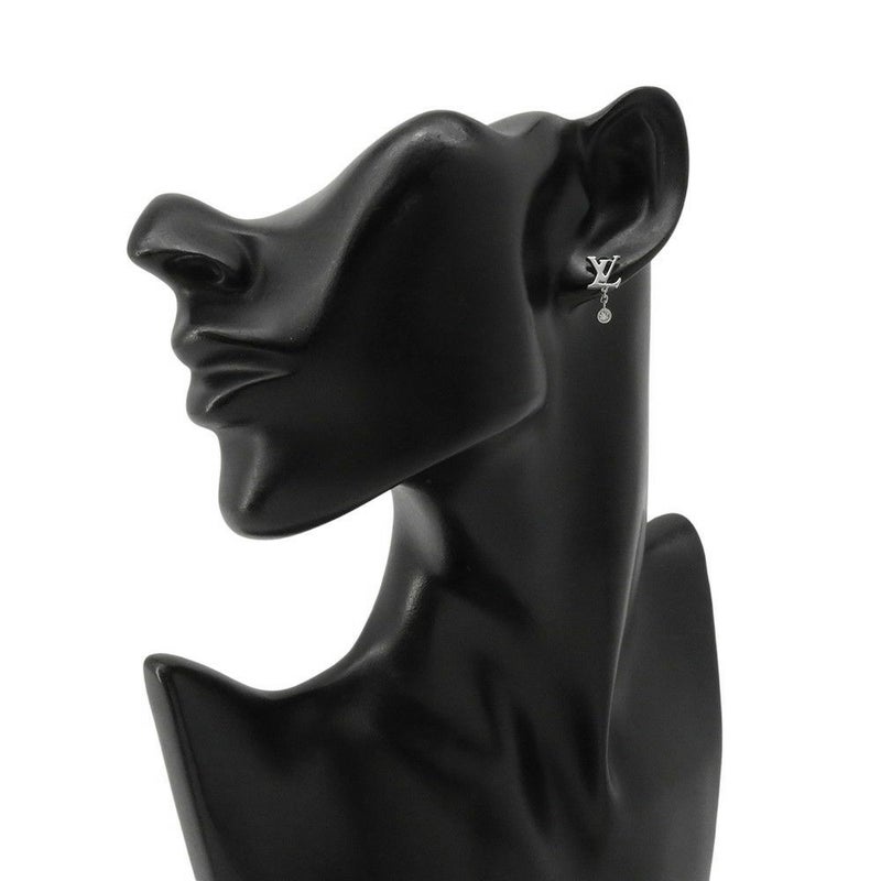 ルイヴィトン ピアス イディール ブロッサム LV ダイヤモンド1P 約0.03ct K18WG Q96544 LOUIS VUITTON 単品 片耳用