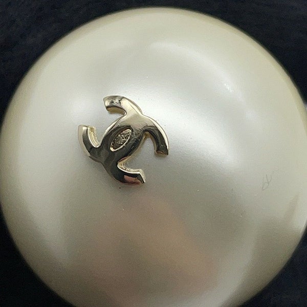 シャネル ヘアゴム ココマーク フェイクパール ロゴ シュシュ F22V CHANEL A63896 ヘアアクセサリー 黒