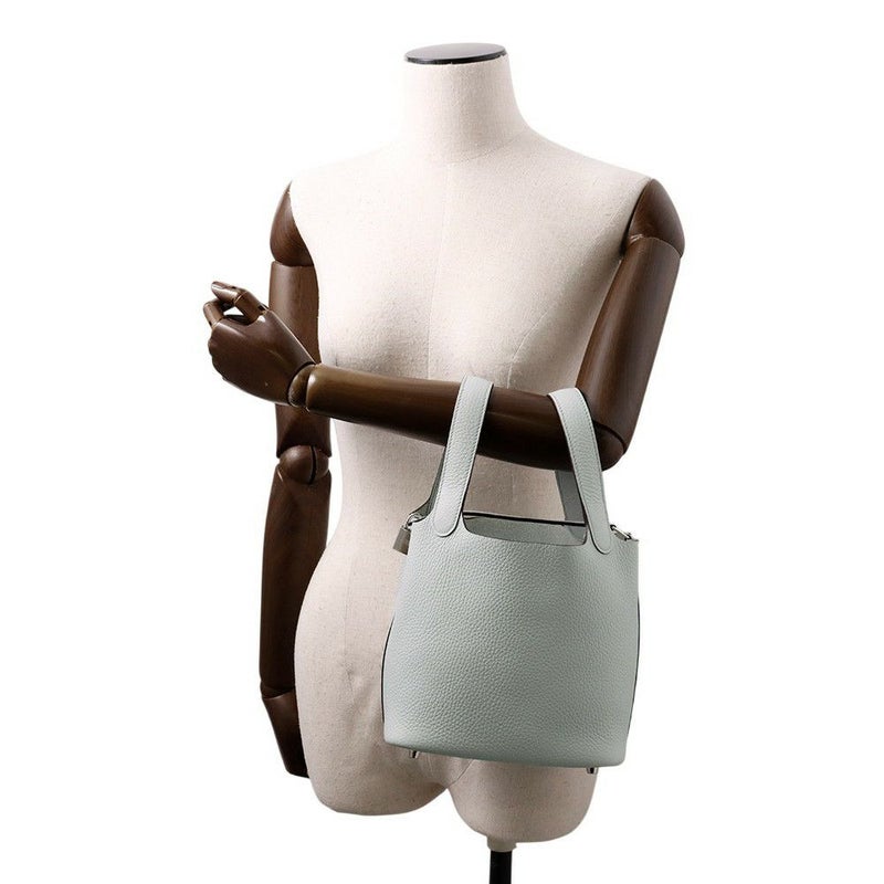 エルメス ハンドバッグ ピコタンロックPM ブルーペール/シルバー金具 トリヨンクレマンス W刻印 HERMES トートバッグ