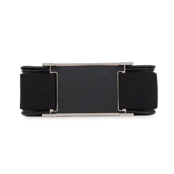 エルメス ショルダーバッグ ゲタ ブラック/シルバー金具 シェブルミゾル W刻印 HERMES 黒