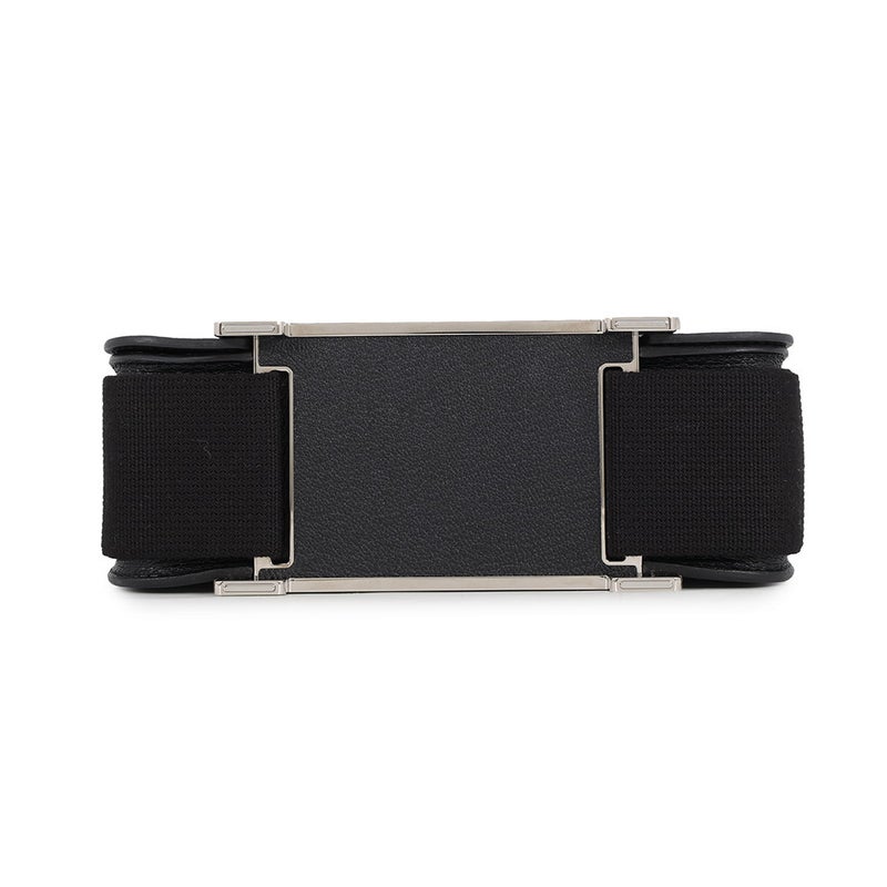 エルメス ショルダーバッグ ゲタ ブラック/シルバー金具 シェブルミゾル W刻印 HERMES 黒