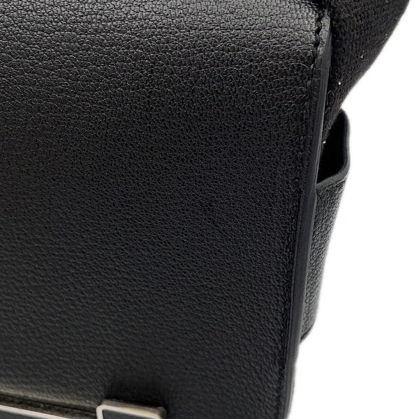 エルメス ショルダーバッグ ゲタ ブラック/シルバー金具 シェブルミゾル W刻印 HERMES 黒