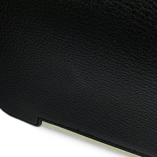 エルメス ショルダーバッグ ゲタ ブラック/シルバー金具 シェブルミゾル W刻印 HERMES 黒
