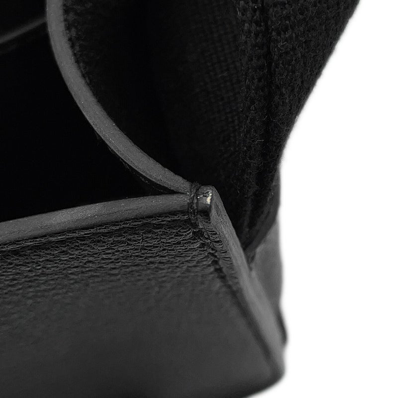 エルメス ショルダーバッグ ゲタ ブラック/シルバー金具 シェブルミゾル W刻印 HERMES 黒