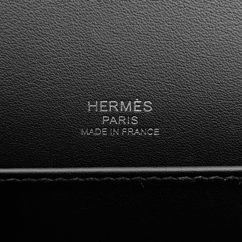 エルメス ショルダーバッグ ゲタ ブラック/シルバー金具 シェブルミゾル W刻印 HERMES 黒