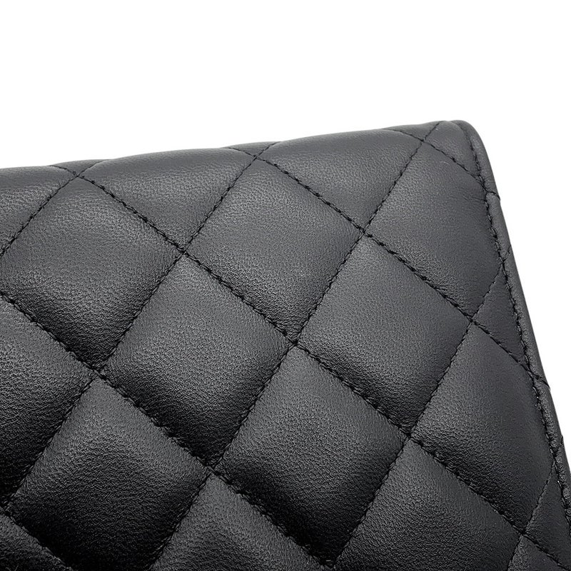 シャネル チェーンウォレット クラシック マトラッセ ココマーク ラムスキン AP0250 CHANEL 財布 ブラック 黒