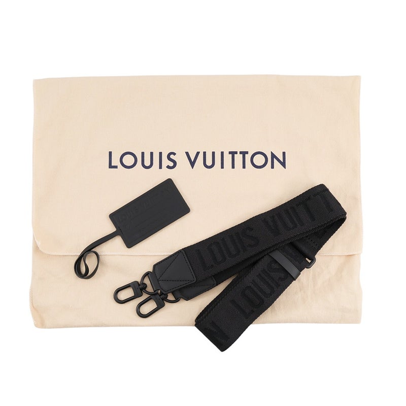 ルイヴィトン ショルダーバッグ グレインレザー テイクオフ・メッセンジャー M57080 LOUIS VUITTON ヴィトン 黒 ブラック