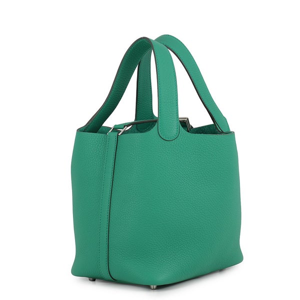 エルメス ハンドバッグ ピコタンロックPM ヴェールヴェルティゴ/シルバー金具 トリヨンクレマンス G刻印 HERMES トートバッグ