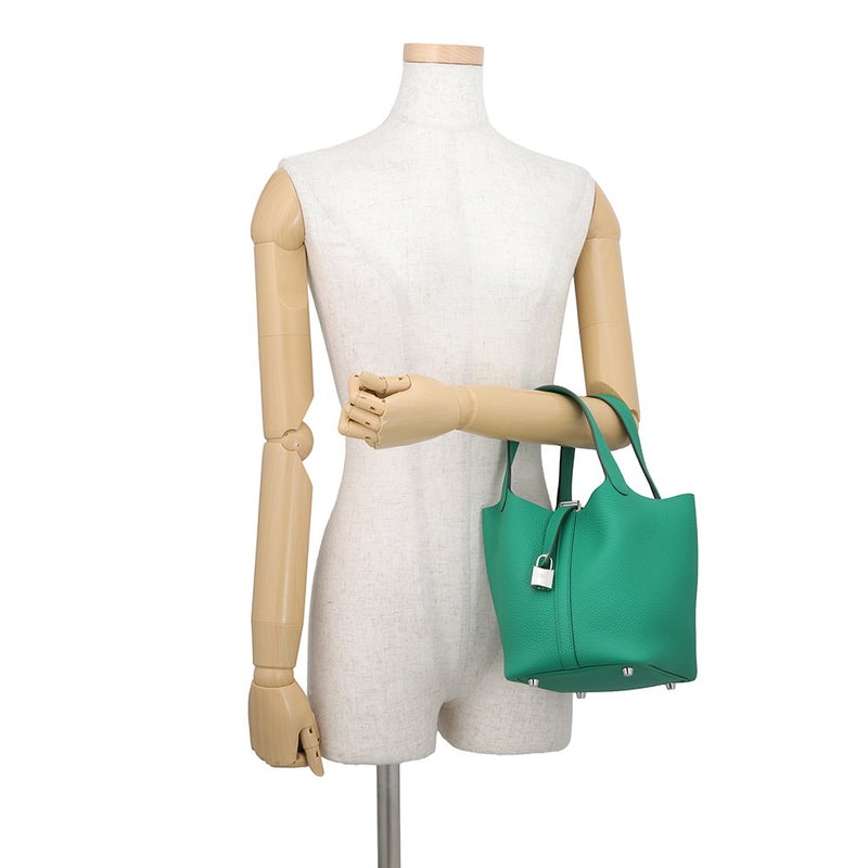 エルメス ハンドバッグ ピコタンロックPM ヴェールヴェルティゴ/シルバー金具 トリヨンクレマンス G刻印 HERMES トートバッグ