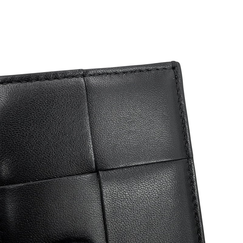 ボッテガヴェネタ カードケース カセット バッジホルダー ラムスキン 701460 BOTTEGA VENETA 黒 定期入れ