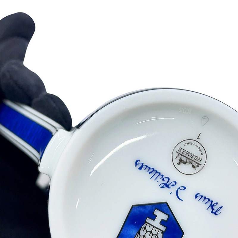 エルメス マグカップ トール ブルー ダイユール No1 シングル 300ml HERMES 陶器 白