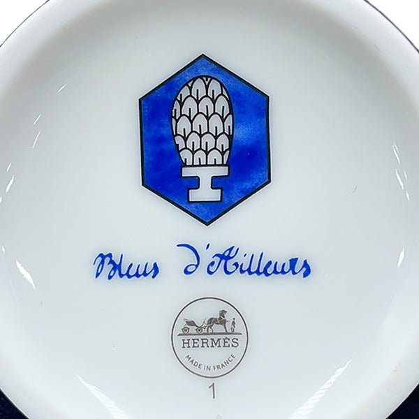 エルメス マグカップ トール ブルー ダイユール No1 シングル 300ml HERMES 陶器 白