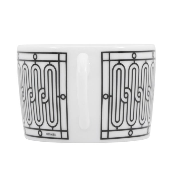 エルメス ティーカップ ティーカップ & ソーサー Hデコ 2客セット HERMES 食器 ペア 白 黒