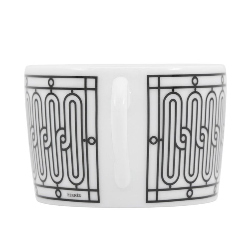 エルメス ティーカップ ティーカップ & ソーサー Hデコ 2客セット HERMES 食器 ペア 白 黒