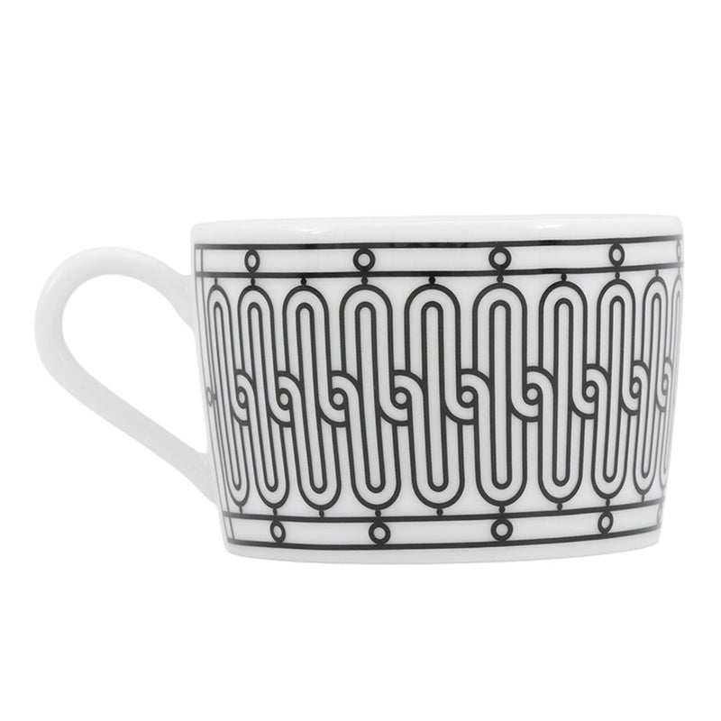エルメス ティーカップ ティーカップ & ソーサー Hデコ 2客セット HERMES 食器 ペア 白 黒