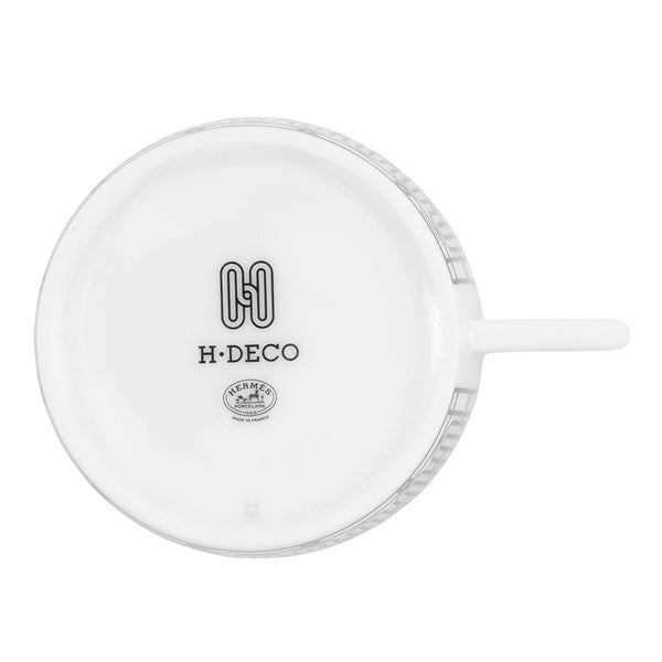 エルメス ティーカップ ティーカップ & ソーサー Hデコ 2客セット HERMES 食器 ペア 白 黒