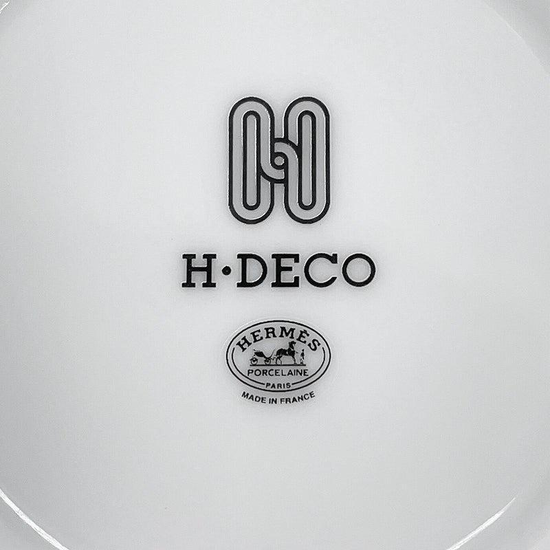 エルメス ティーカップ ティーカップ & ソーサー Hデコ 2客セット HERMES 食器 ペア 白 黒