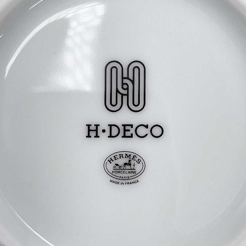 エルメス ティーカップ ティーカップ & ソーサー Hデコ 2客セット HERMES 食器 ペア 白 黒