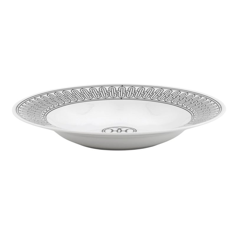 エルメス スーププレート Hデコ 2枚セット HERMES 陶器 食器 白 黒