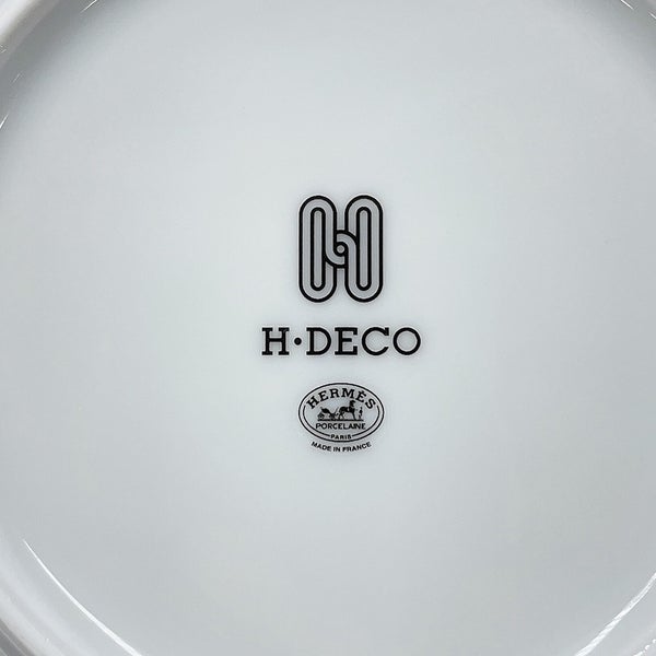 エルメス スーププレート Hデコ 2枚セット HERMES 陶器 食器 白 黒