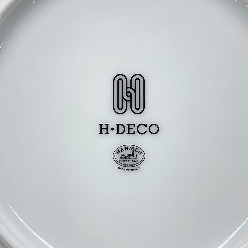 エルメス スーププレート Hデコ 2枚セット HERMES 陶器 食器 白 黒