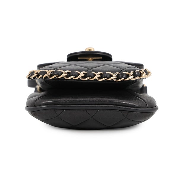シャネル チェーンフォンケース マトラッセ ココマーク ラムスキン CHANEL バッグ 黒
